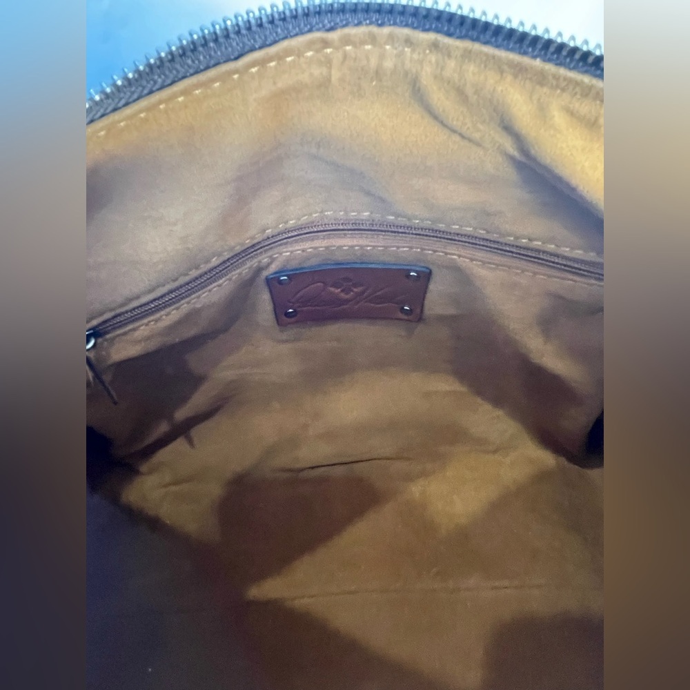 Patricia Nash Teal Embossed Leather Satchel - Picture 13 of 16